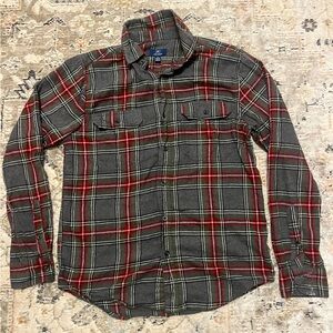 Old Navy Gray and Red Plaid Shirt unisex